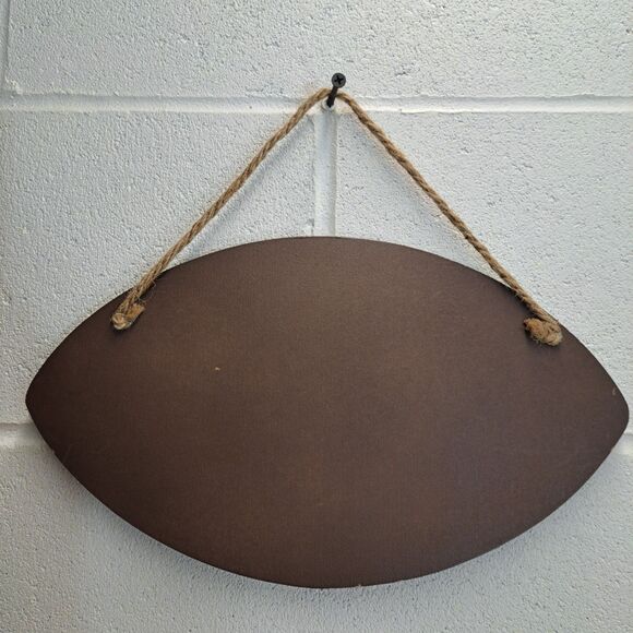 Hanging Football Wall Picture 13.5"X8" Let's Play Football Man Cave Material - Picture 2 of 4